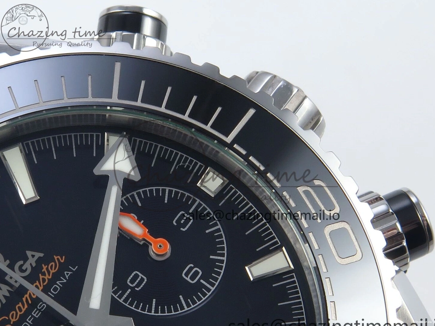 1231 FreshLook Planet Ocean Master Chronometer 600M 45.5mm SS SCF 1:1 Best Edition Black Bezel Black Dial on SS Bracelet A9900 Super Clone 7675